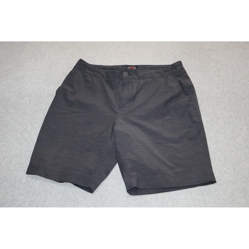 Faherty All Day Shorts Mens 33 Grey Hybrid Board Polyester Blend Draw Strings